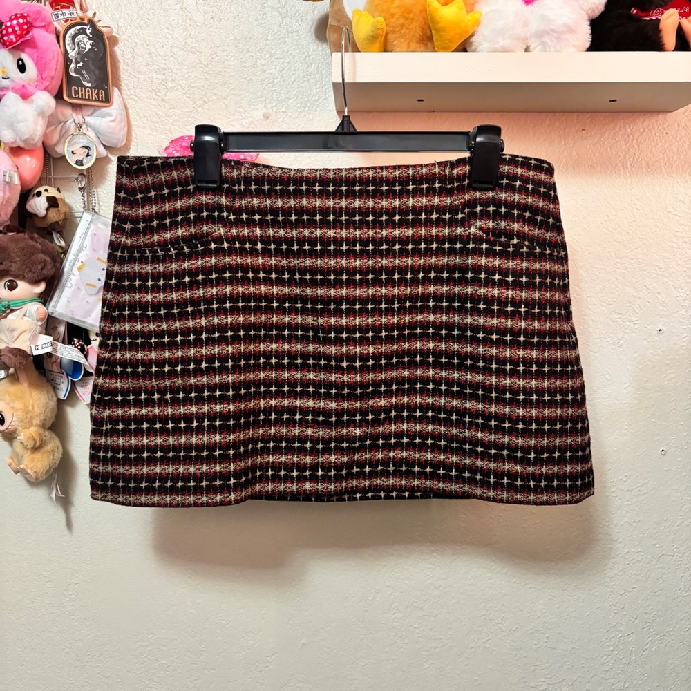 Frenchi Wool Blend Tweed Mini Skirt Size Large - Picture 1 of 7